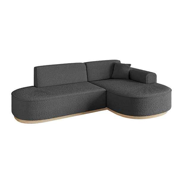 ALTDECOR ROHOVÁ SEDAČKA s otomanem, pravá MARI-L1-v1 243x171x83 Šedá Buklé