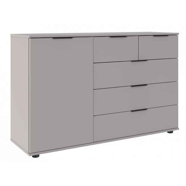 Komoda se zásuvkami Tilburg, 130 cm, šedá sahara