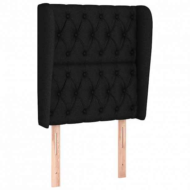 vidaXL Čelo postele typu ušák černé 83 x 23 x 118/128 cm textil