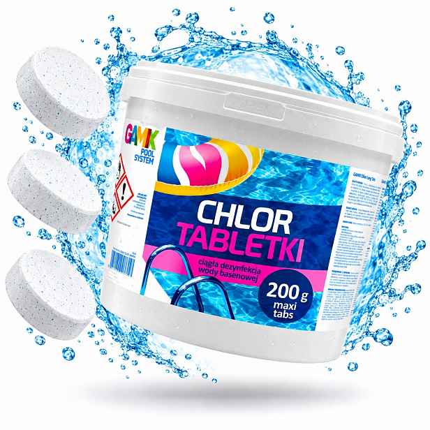 Chlor Do Bazénu 5KG Tablety 25X200G Long Tabs Trvalé Chlorování Vody