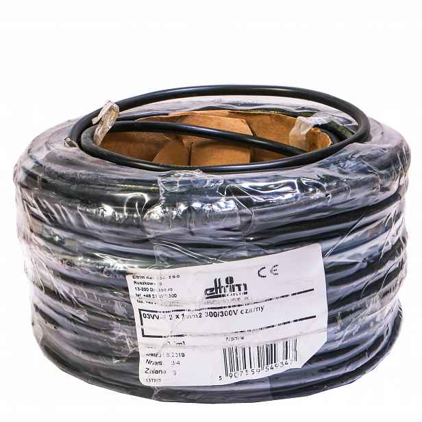 Kabel Omy 2x1 mm 300/300V Lanko Cu kulatý 50 m