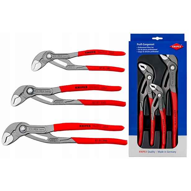 Nastavitelné kleště Knipex Cobra fosforované, sada 180 250 300 mm Najder
