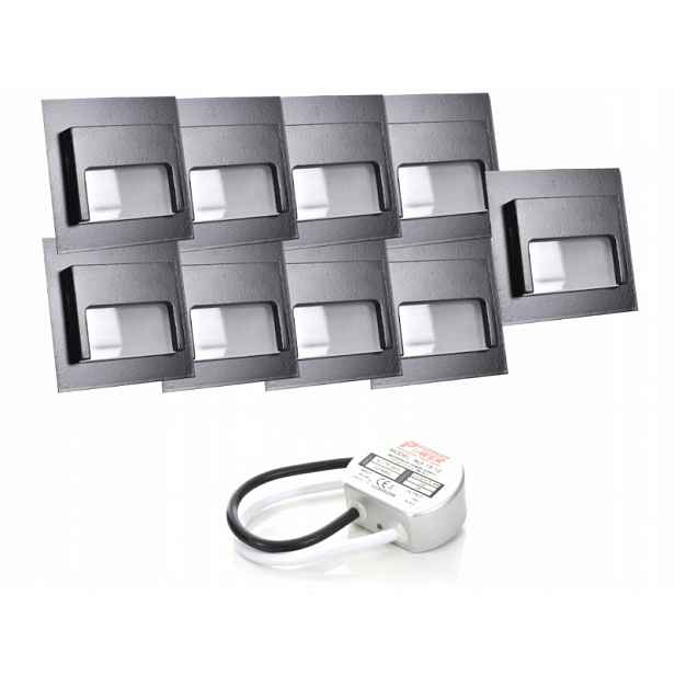 Sada schodišťových svítidel Halogen Led 9x napájecí zdroj