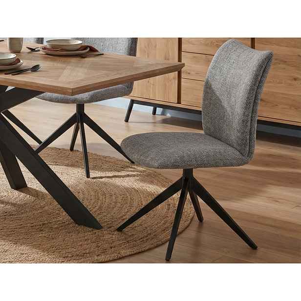 Otočná jídelní židle Kassandra, holubí šedá tkanina