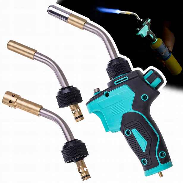 Plynový hořák Mapp Propan Sada pro pájení 3 trysky Piezo Zapalování Plamen