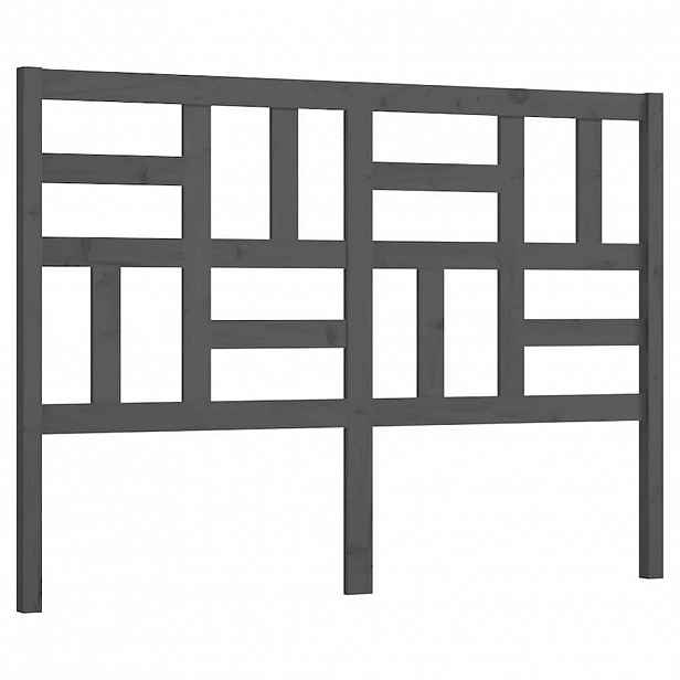 vidaXL Čelo postele šedé 126 x 4 x 104 cm masivní borovice