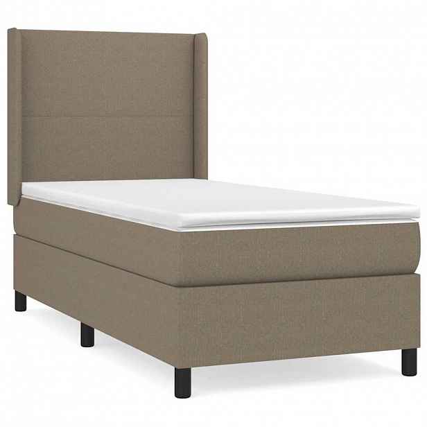 vidaXL Box spring postel s matrací taupe 90x200 cm textil