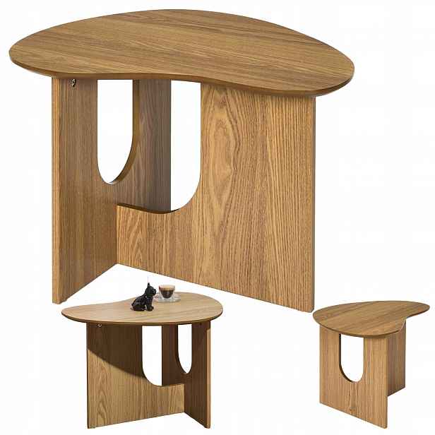 Designový konferenční stolek Arco 42 cm, barva dub do obývacího pokoje, moderní loft
