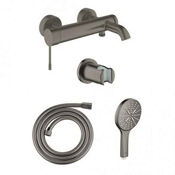 Vanová baterie Grohe se sprchovým setem 150 mm kartáčovaný hard graphite GBAL3