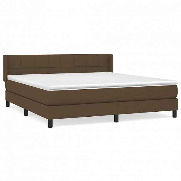 vidaXL Box spring postel s matrací tmavě hnědá 160x200 cm textil