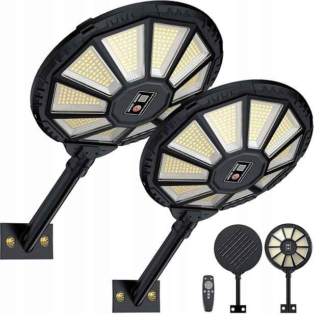 Led Solární Lampa S Pohybovým Senzorem, Dálkovým Ovládáním, 2 Dálkový Ovladač