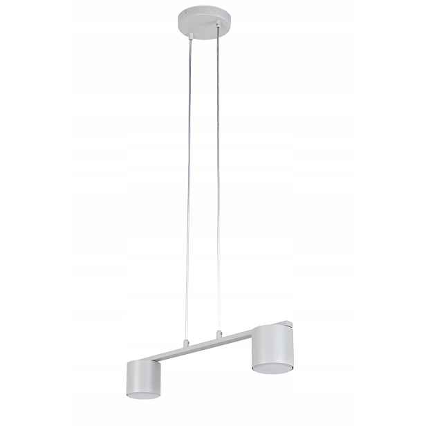 Moderní závěsná lampa šedá 2 spoty na liště 46 cm do jídelny Sigma