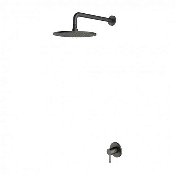 OMNIRES Y - Set sprchové podomítkové baterie a horní sprchy, s tělesem, průměr 25 cm, kartáčovaný grafit SYSY36GR