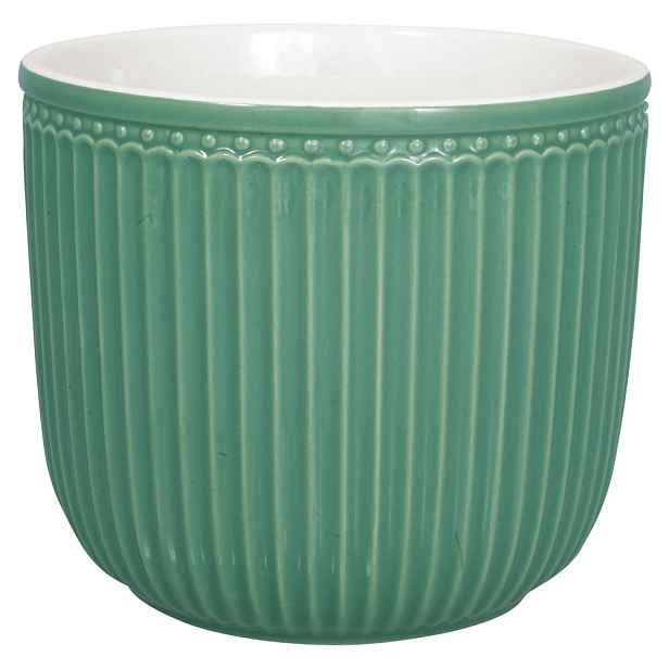 Zelený keramický květináč Green Gate Alice, ø 14 cm