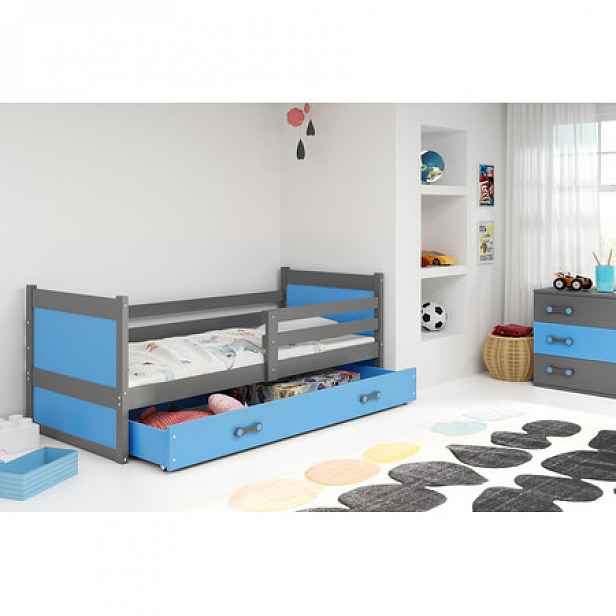 Dětská postel RICO 200x90 cm Šedá Modrá