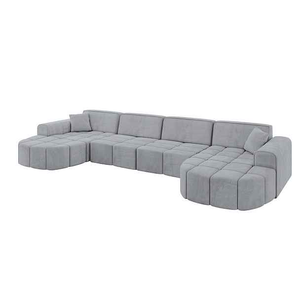 ALTDECOR SEDACÍ SOUPRAVA ve tvaru U LIVO-U2 400x173x79,5 Šedá Velur