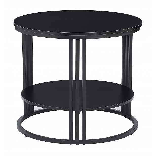Boční Konferenční Stolek Moderní Skandinávský Vysoký 60 cm Černý fi 60 cm