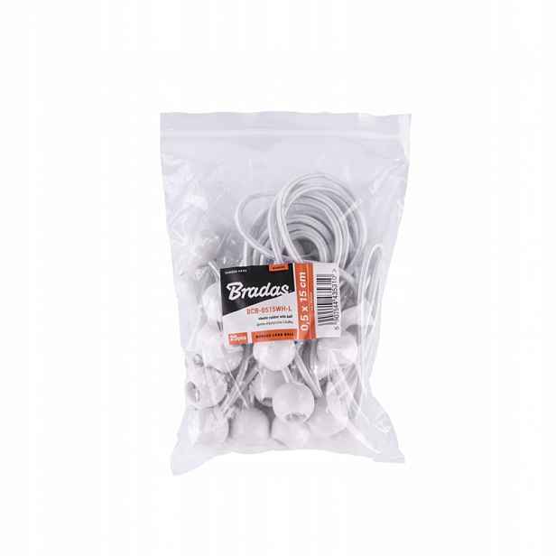 Elastická Guma S Kuličkou Bungee Cord Ball 0,5x20 cm 100 Kusů BCB-0520WH Bradas