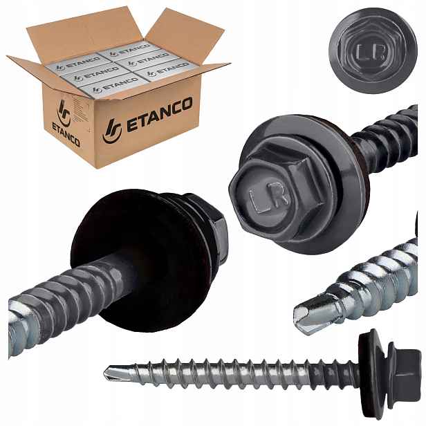 Farmářské vruty 4,8x50 mm Ral 7016 600 ks plechových vrutů Etanco GTF2 Z14
