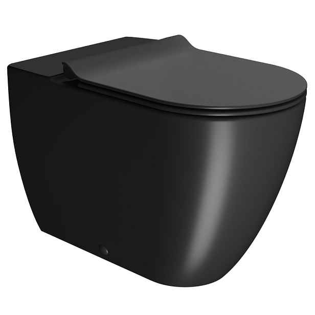GSI PURA WC mísa kombi spodní/zadní odpad, Swirlflush, 36x63cm, černá dual-mat