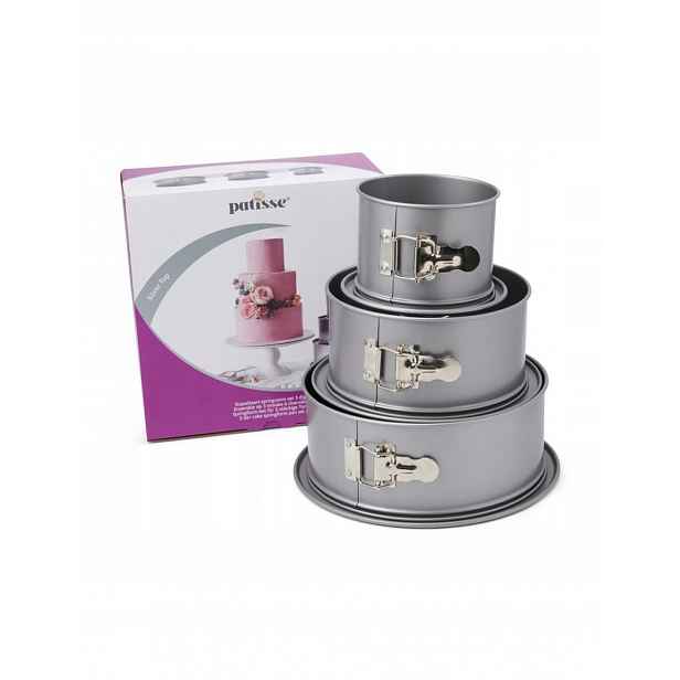 Patisse Sada 3 vysokých dortových forem Silver-top