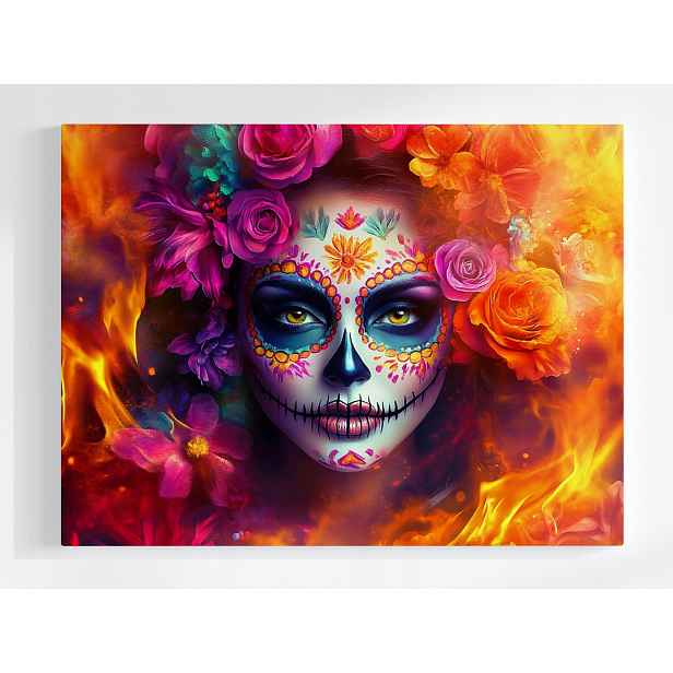 Plakát Portrét Mexiko Svátek Mrtvých Catrina Barva 100x75