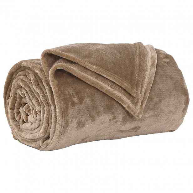 vidaXL Přehoz Velbloudí 220 x 240 cm 1.37 kg Fleece