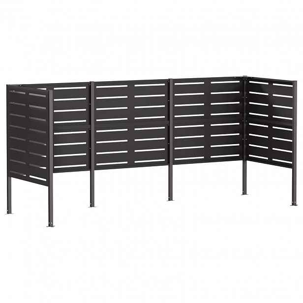 vidaXL Zástěna na popelnice 249 x 85 x 113 cm Ocel Černá