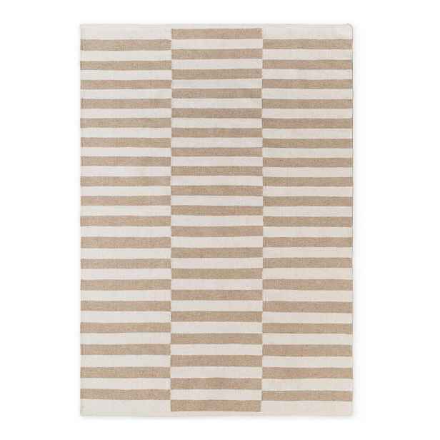 Bílý/světle hnědý oboustranný/ručně tkaný vlněný koberec 120x180 cm Vika – Hanse Home