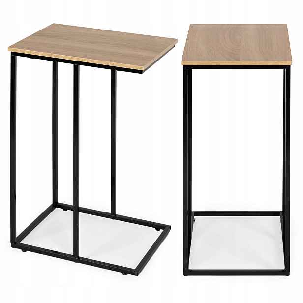 Stolek ModernHome obdélníkový 30 x 40 x 66 cm černý, dub