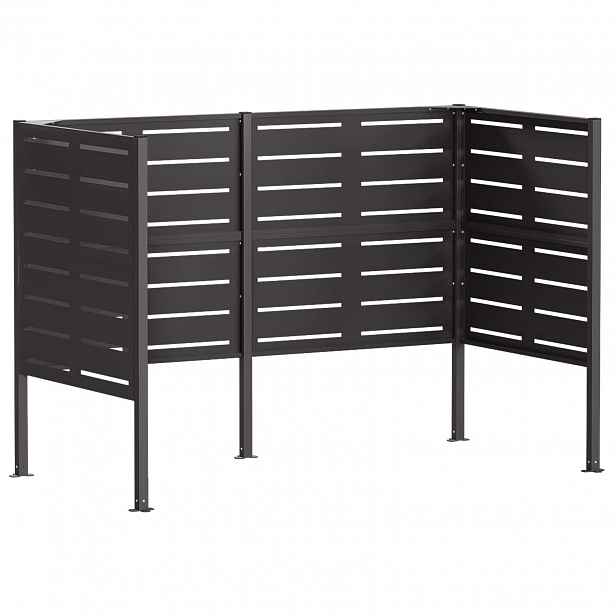 vidaXL Zástěna na popelnice 167 x 85 x 113 cm Ocel Černá