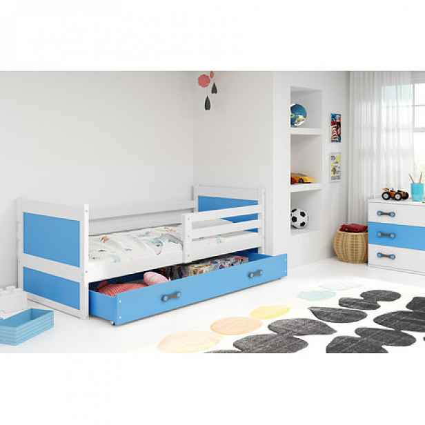Dětská postel RICO 200x90 cm Bílá Modrá