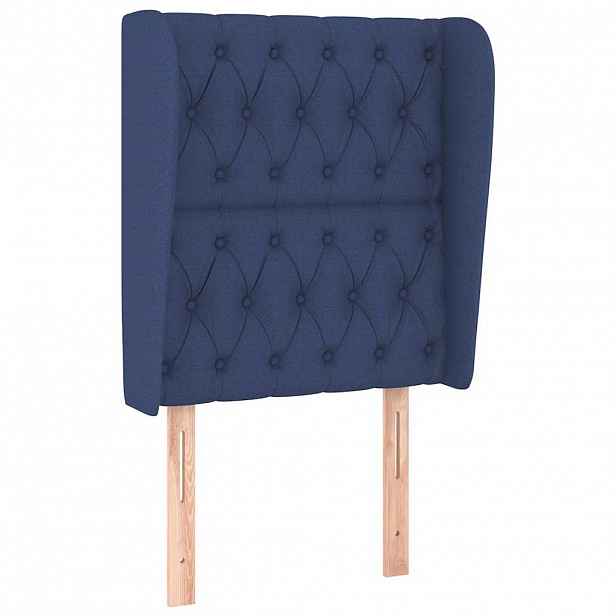 vidaXL Čelo postele typu ušák modré 83 x 23 x 118/128 cm textil