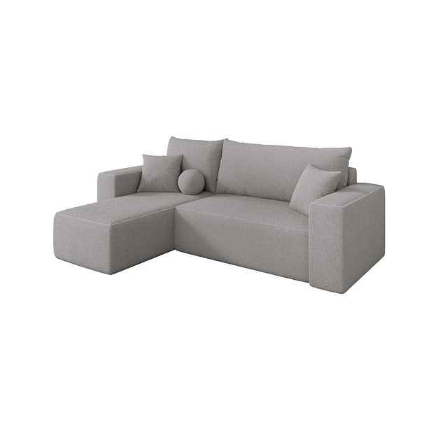 ALTDECOR ROHOVÁ SEDAČKA s funkcí spaní, otoman vlevo SENO-L 249x139x85 světle šedá bouclé