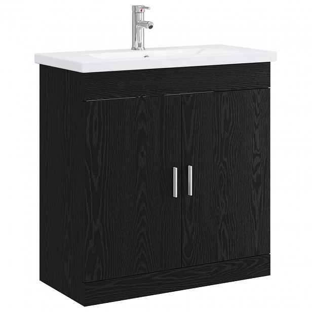 vidaXL Sada koupelnového nábytku Černý dub 81 x 40 x 84,5 cm