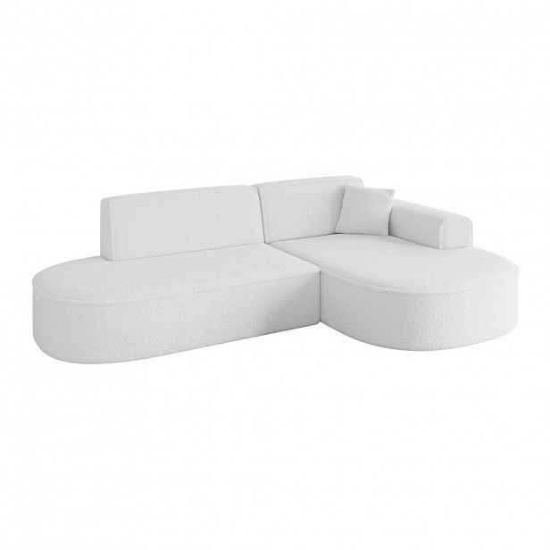 ALTDECOR ROHOVÁ SEDACÍ SOUPRAVA s otomanem vpravo MARI-L1 – 243 × 171 × 79 cm, bílá buklé