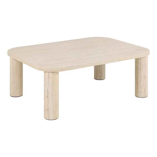 Béžový konferenční stolek v dekoru mramoru 75x100 cm Solano – Actona