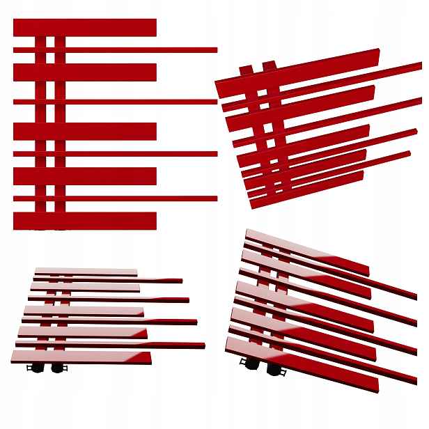 Koupelnový radiátor Pianino 585x570 Červený Levý