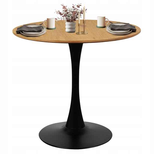 Kulatý Stůl 80 CM Skandinávský Do Obývacího Pokoje Jídelny Kuchyně Moderní Mdf