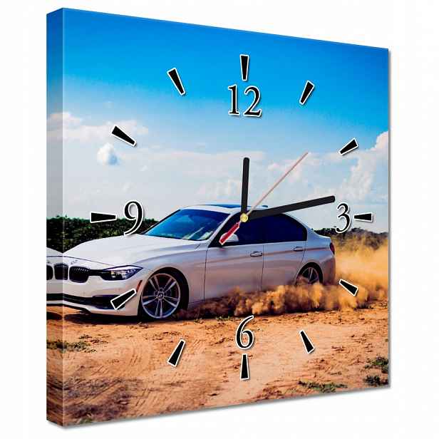 Nástěnné hodiny 30x30 Bmw Drift na písku