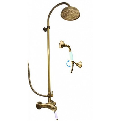 Sprchová baterie RAV SLEZÁK LABE se sprchovým setem 150 mm stará mosaz L581.5/3SM