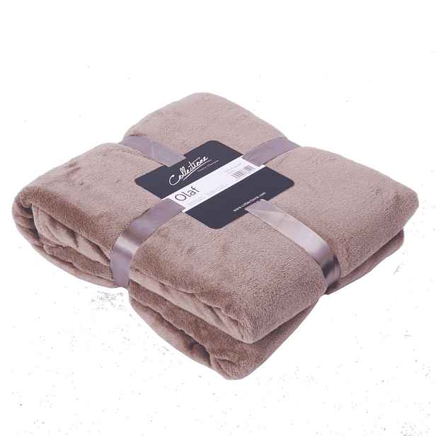 Taupe plyšový pléd Olaf taupe - 150*200 cm Collectione