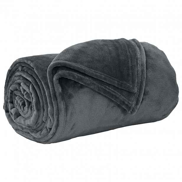 vidaXL Přehoz Tmavě šedá 220 x 240 cm 1.37 kg Fleece
