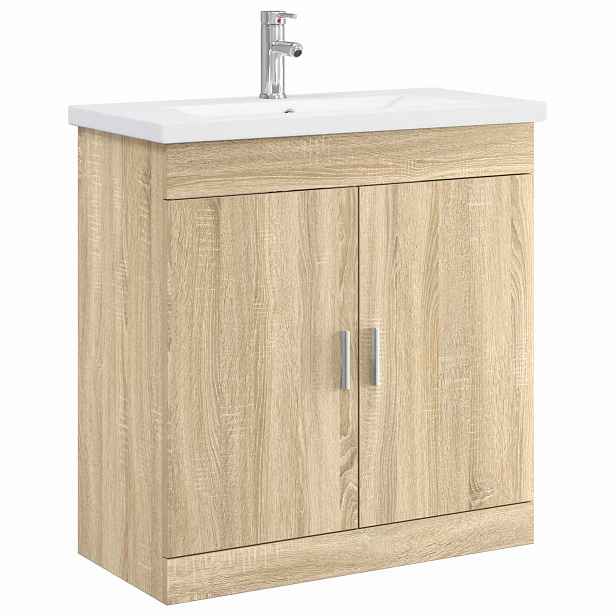 vidaXL Sada koupelnového nábytku Dub sonoma 81 x 40 x 84,5 cm