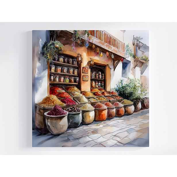 Obraz Na Plátně Canvas Arabský Bazar Market Obchod Koření Bylinky 50x50