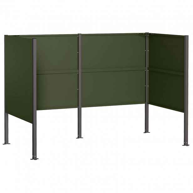 vidaXL Zástěna na popelnice 167 x 85 x 113 cm Ocel Olivově zelená
