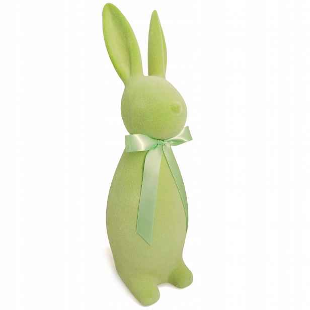 Velký Velikonoční Králík 47 cm Zelený Velurový Vánoční Dekorace Figurka