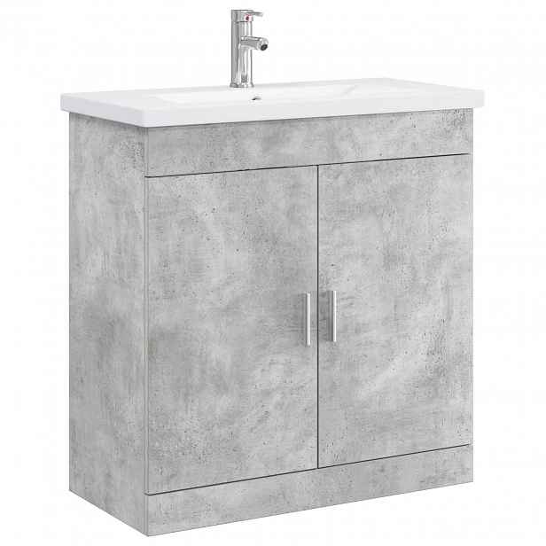 vidaXL Sada koupelnového nábytku Betonově šedá 81 x 40 x 84,5 cm