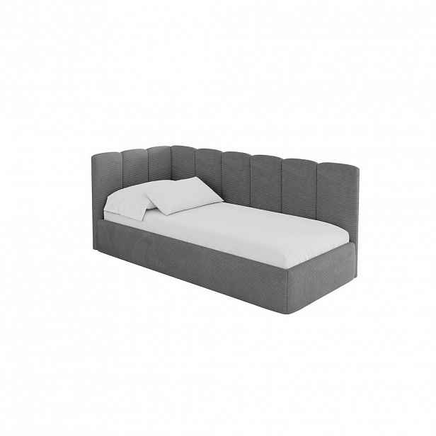 ALTDECOR JEDNOLŮŽKOVÁ POSTEL pro mládež s úložným prostorem, vpravo - DEXY 80x200 tmavě šedá