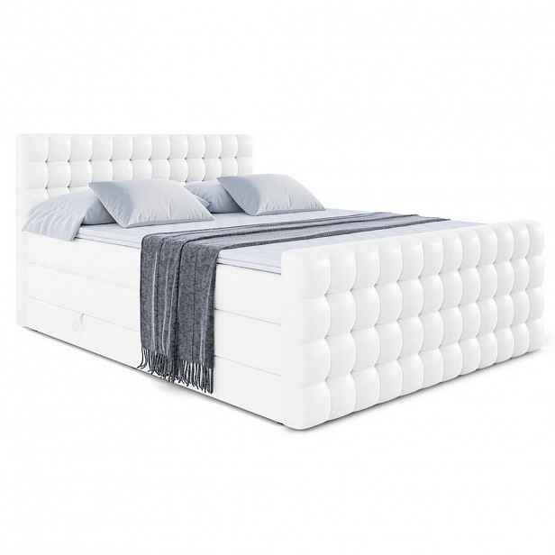 ALTDECOR POSTEL boxspring VIONE-Z KING – 120 x 200 – H3/H4 – vysoce lesklá bílá